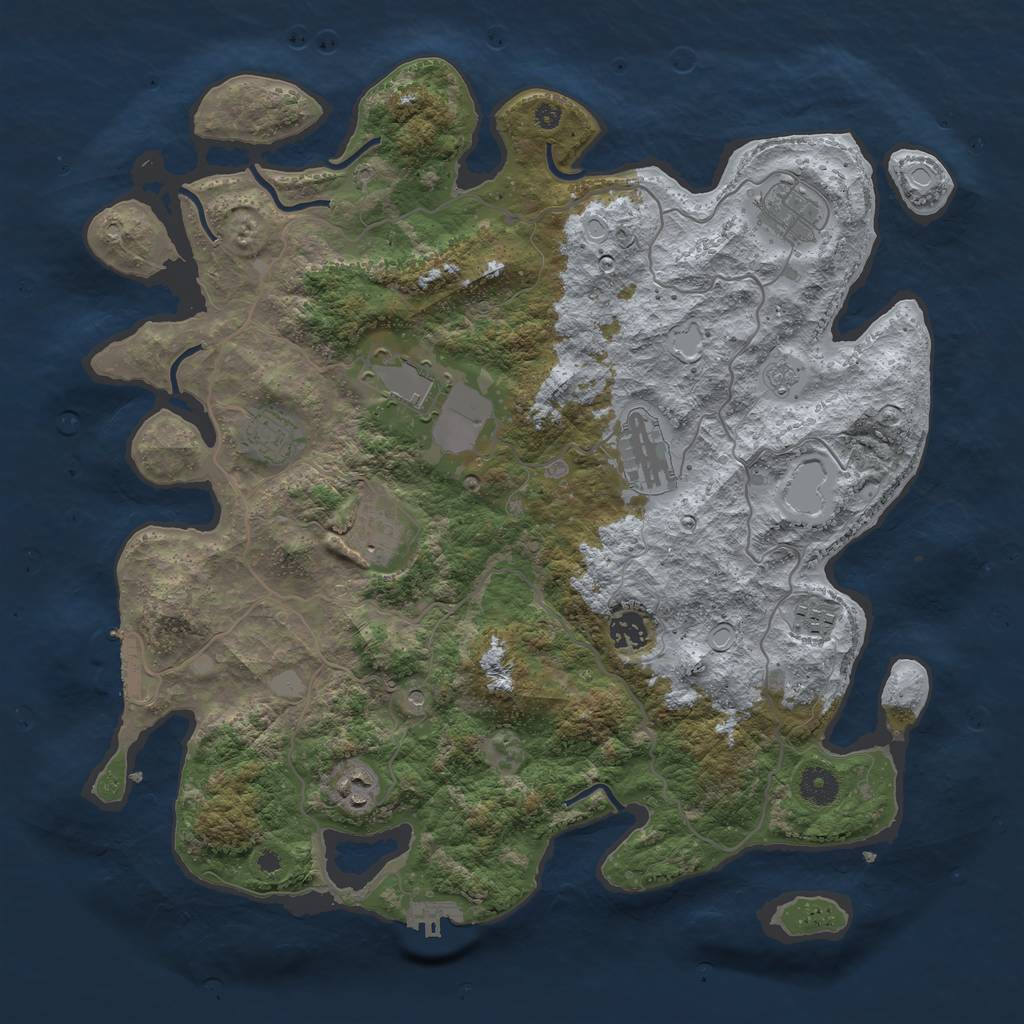 Rust Map: Procedural Map, Size: 4000, Seed: 3120312, 15 Monuments