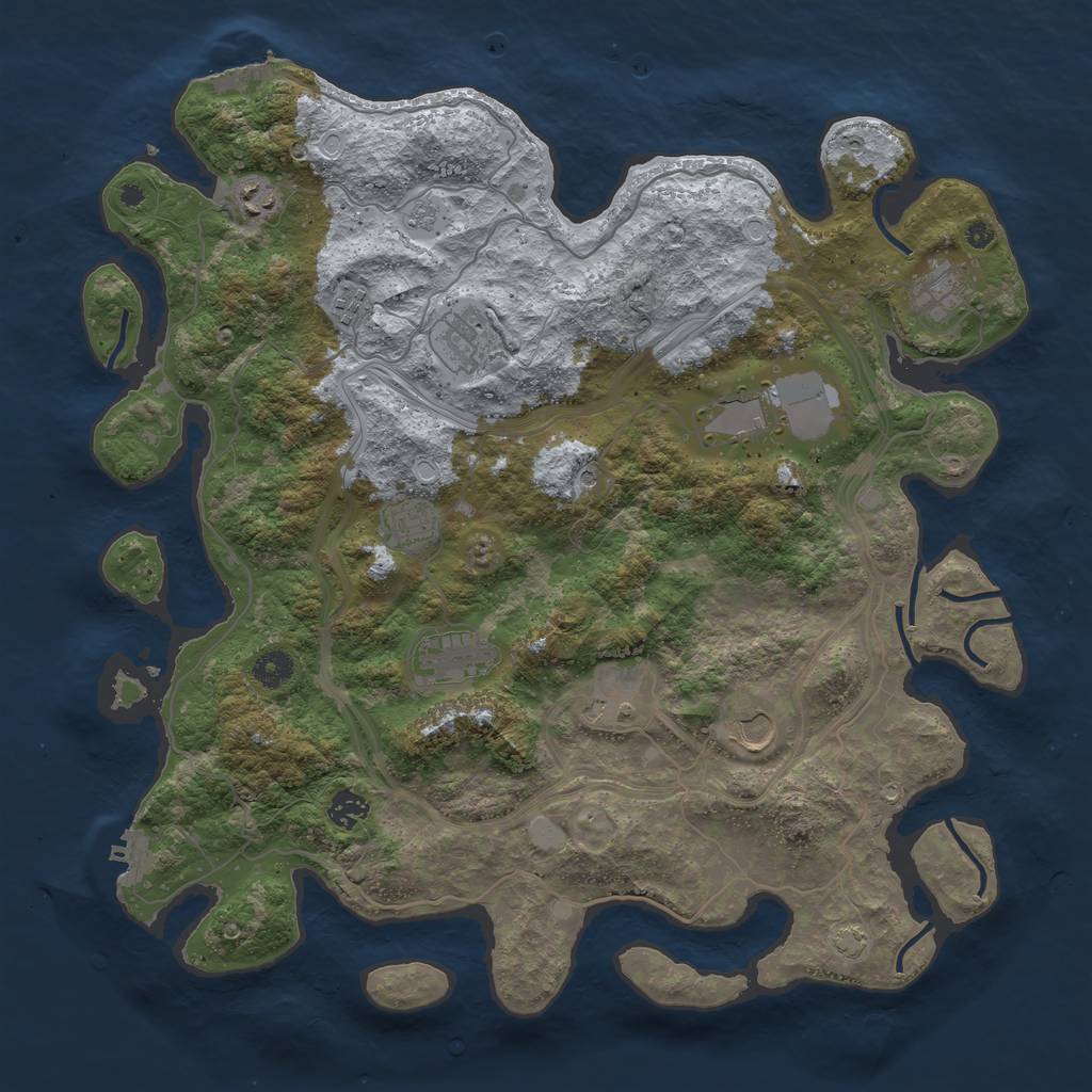 Rust Map: Procedural Map, Size: 4250, Seed: 76411384, 18 Monuments