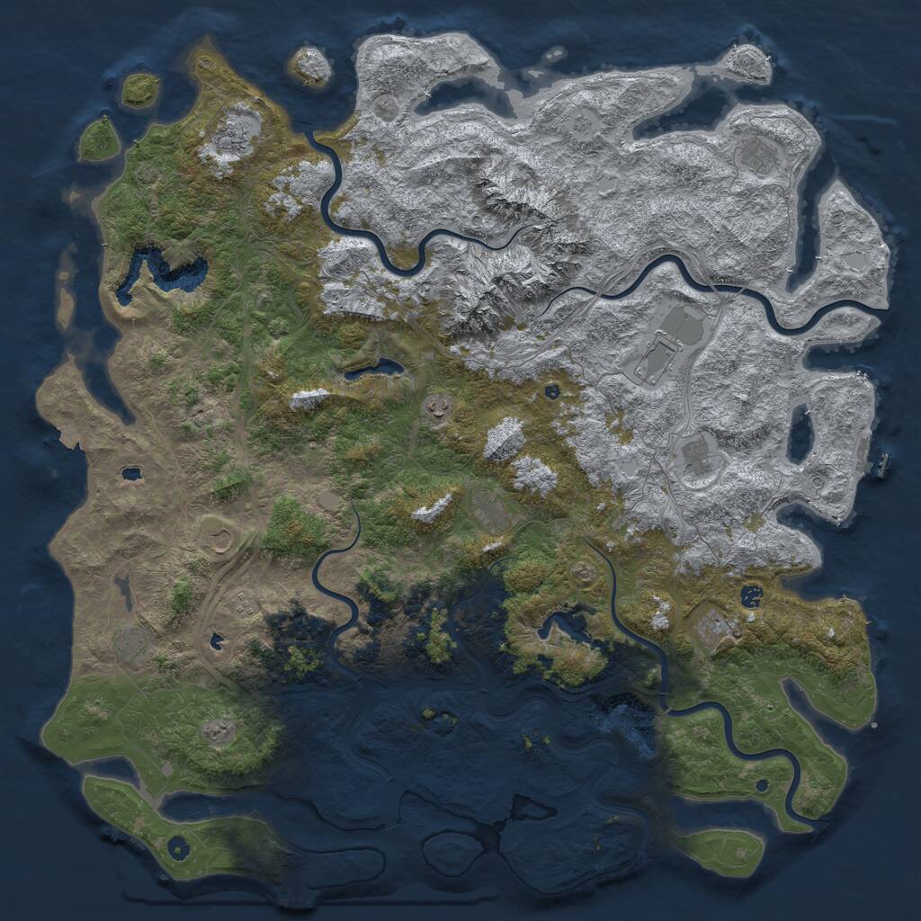Rust Map: Procedural Map, Size: 6000, Seed: 79046185, 17 Monuments