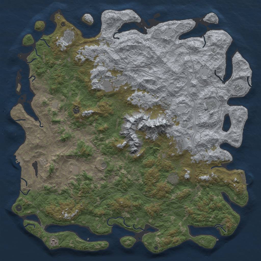 Rust Map: Procedural Map, Size: 6000, Seed: 79046185, 20 Monuments