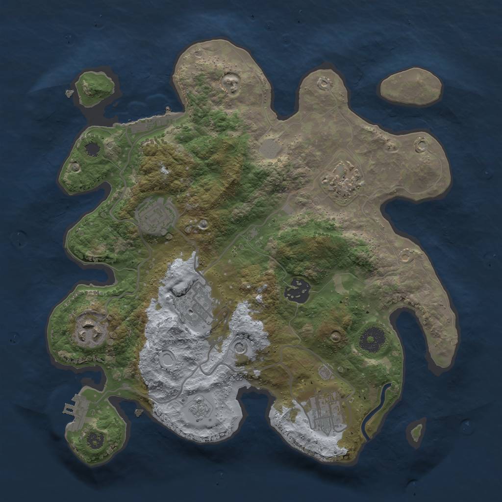 Rust Map: Procedural Map, Size: 3000, Seed: 85972, 15 Monuments