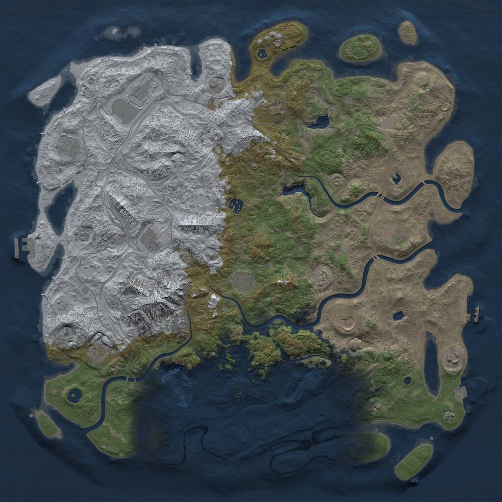 Rust Map: Procedural Map, Size: 5200, Seed: 1710239901, 17 Monuments