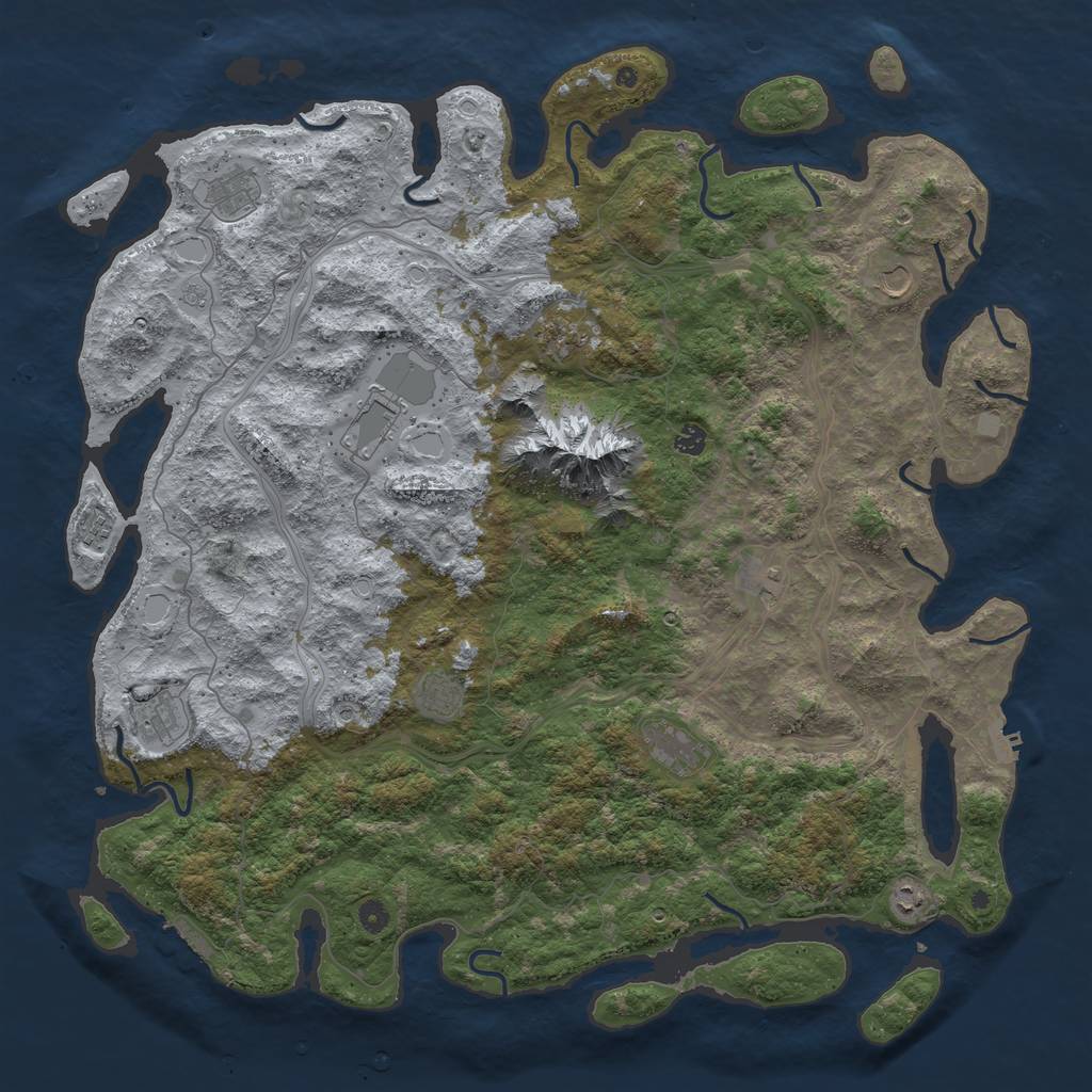 Rust Map: Procedural Map, Size: 5200, Seed: 1710239901, 20 Monuments