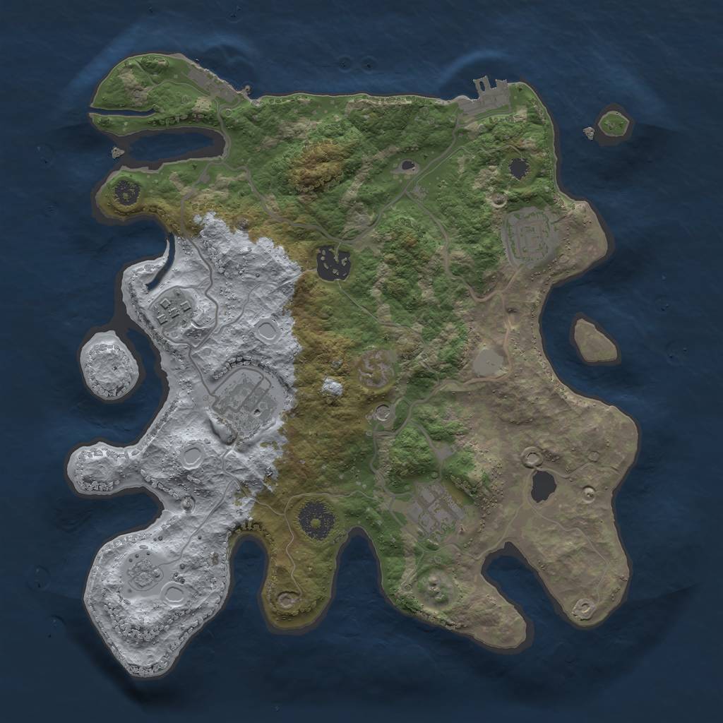 Rust Map: Procedural Map, Size: 3000, Seed: 211656575, 14 Monuments