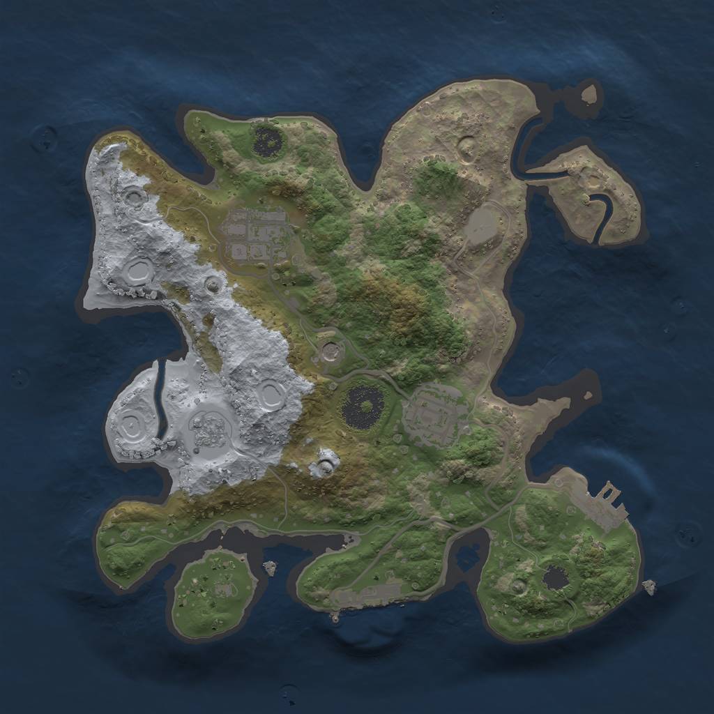 Rust Map: Procedural Map, Size: 2500, Seed: 76232, 11 Monuments