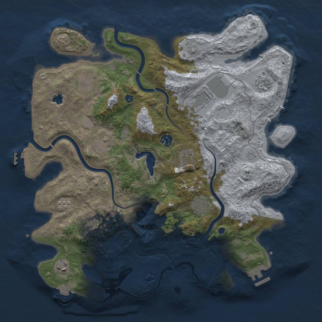 Rust Map: Procedural Map, Size: 4000, Seed: 1122022, 16 Monuments