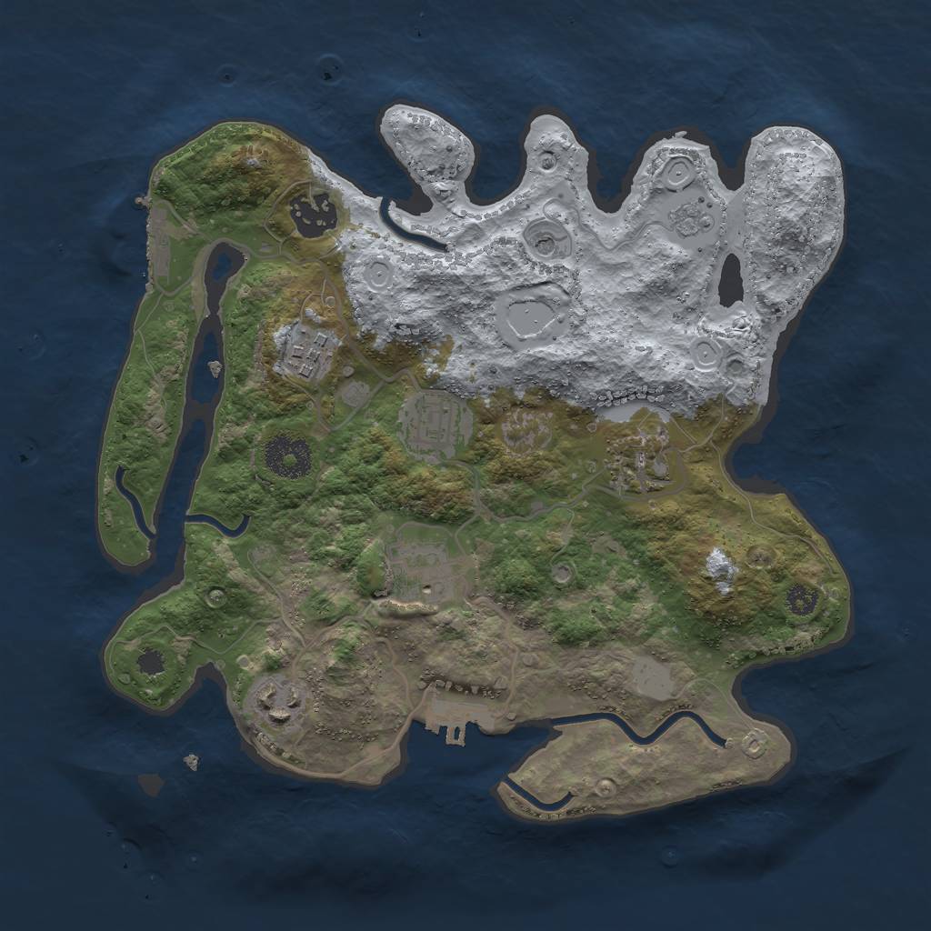 Rust Map: Procedural Map, Size: 3000, Seed: 12111994, 15 Monuments