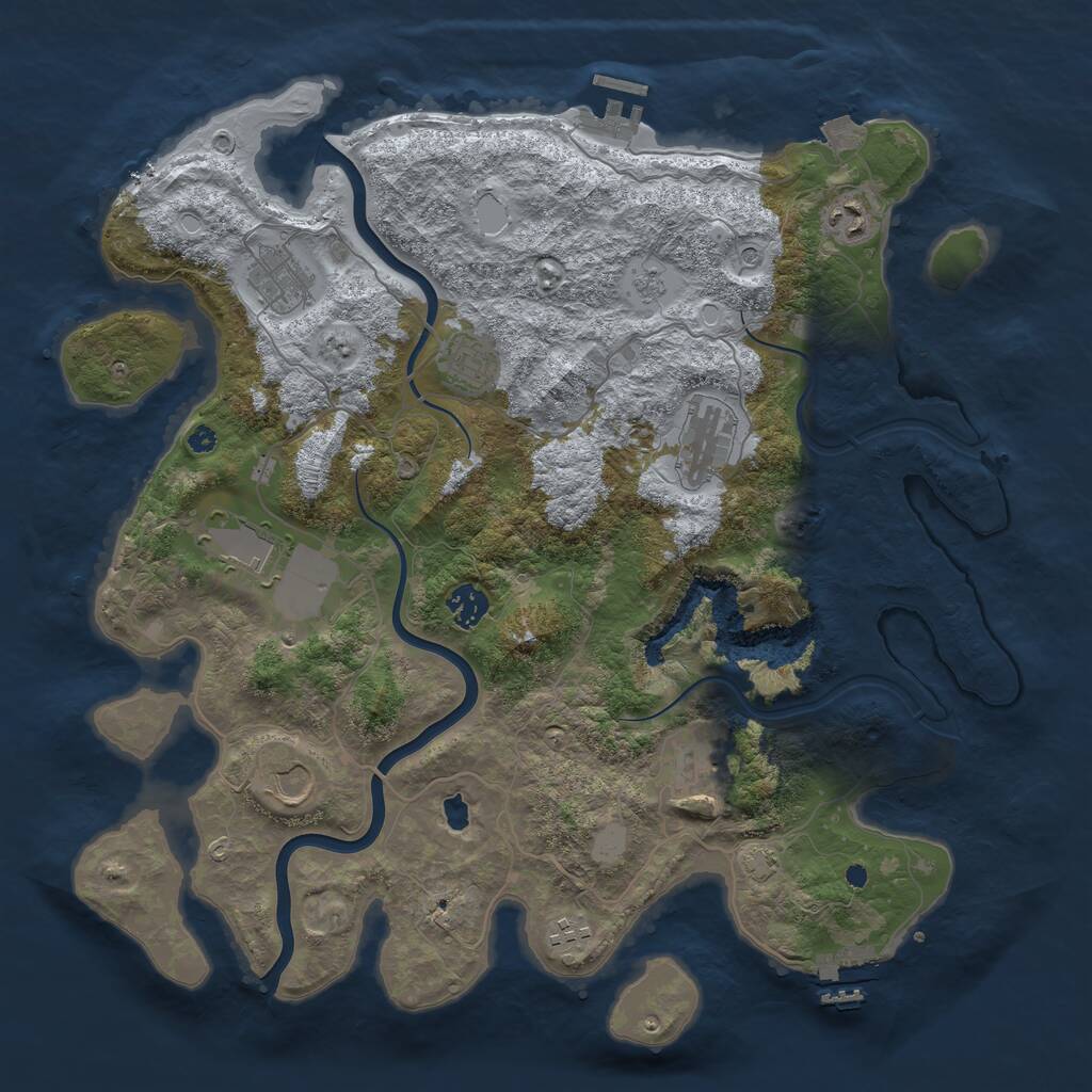 Rust Map: Procedural Map, Size: 4000, Seed: 73287, 15 Monuments
