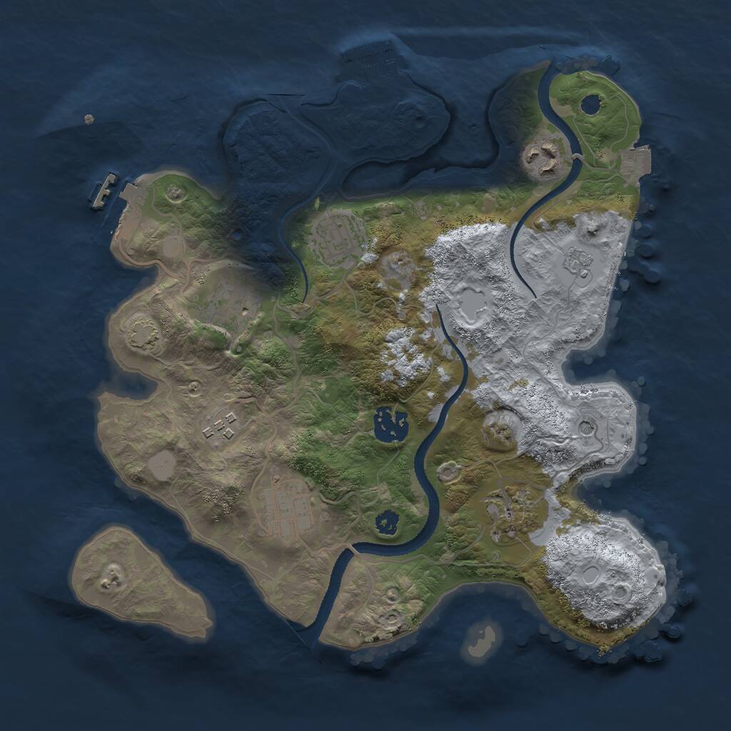 Rust Map: Procedural Map, Size: 3000, Seed: 50510, 13 Monuments