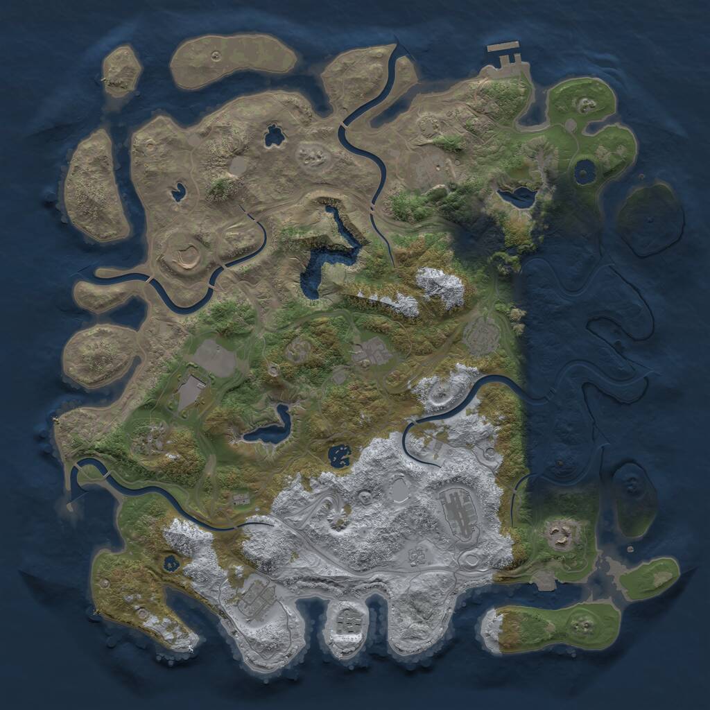 Rust Map: Procedural Map, Size: 4500, Seed: 783199167, 16 Monuments