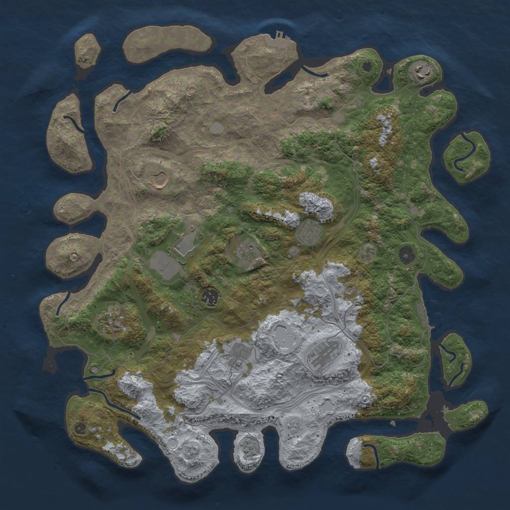 Rust Map: Procedural Map, Size: 4500, Seed: 783199167, 19 Monuments