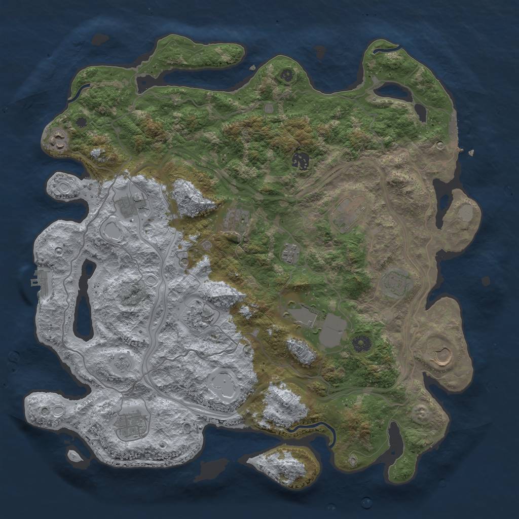 Rust Map: Procedural Map, Size: 4250, Seed: 811445235, 20 Monuments