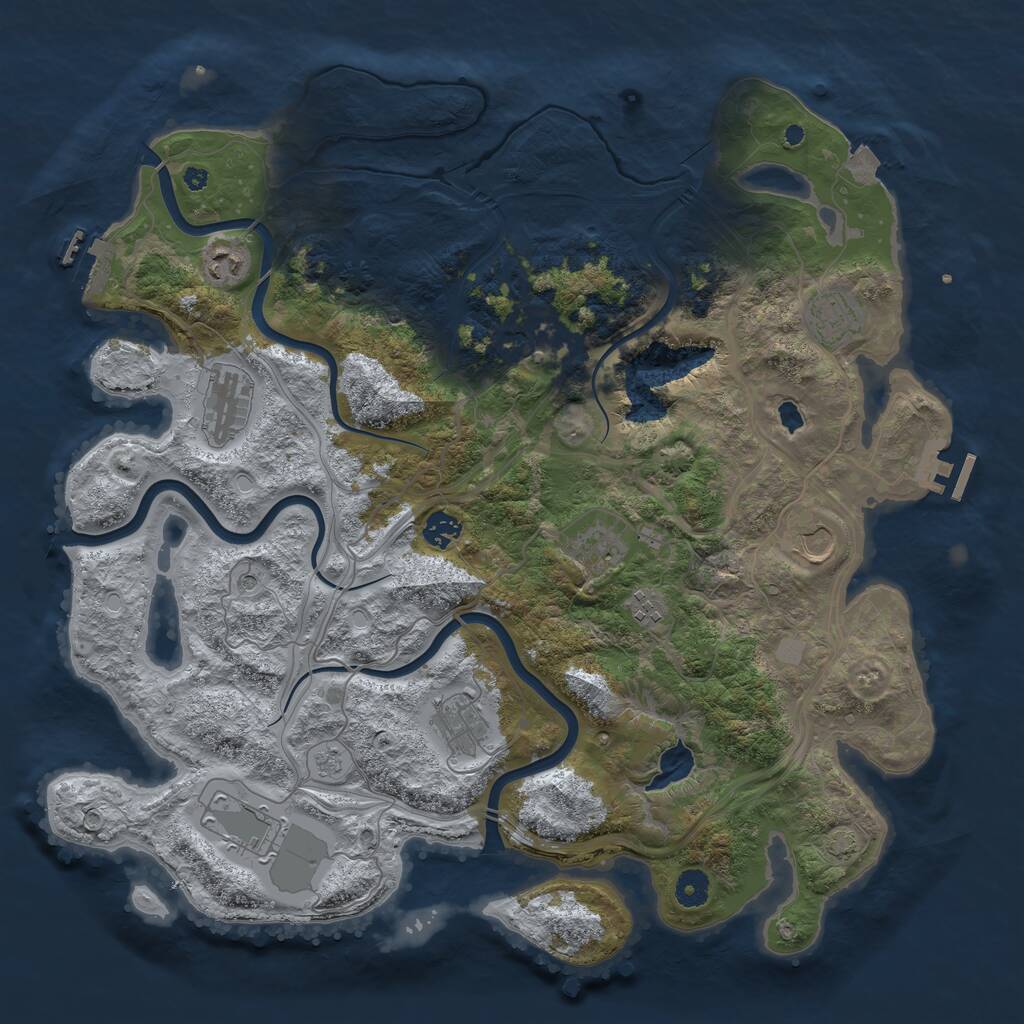 Rust Map: Procedural Map, Size: 4250, Seed: 811445235, 16 Monuments