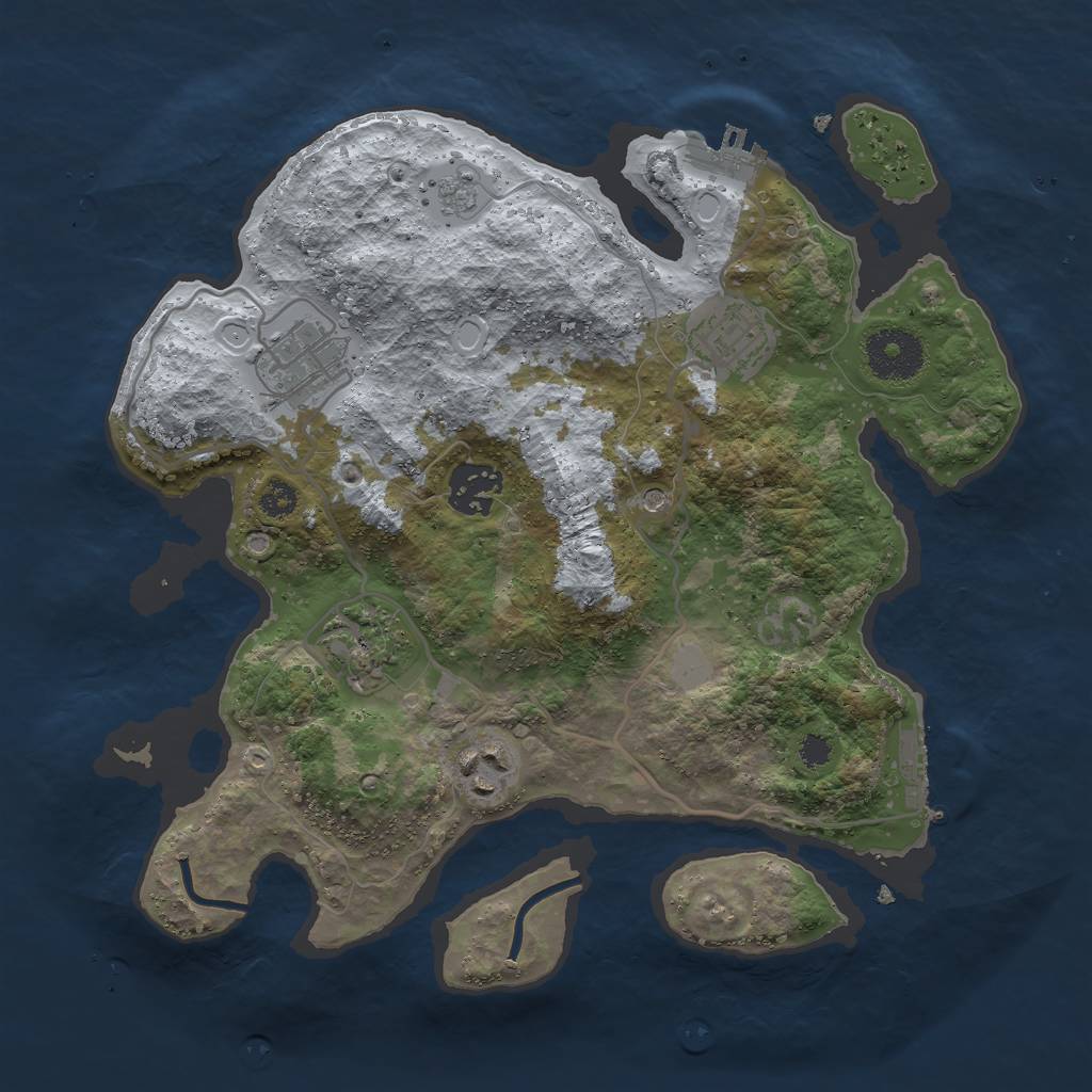 Rust Map: Procedural Map, Size: 3000, Seed: 1830916521, 14 Monuments