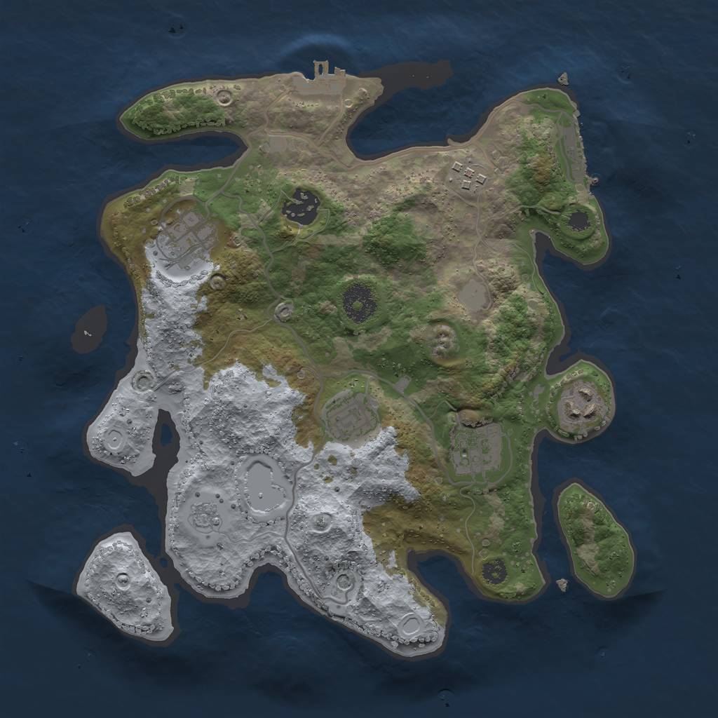 Rust Map: Procedural Map, Size: 3000, Seed: 681383154, 15 Monuments