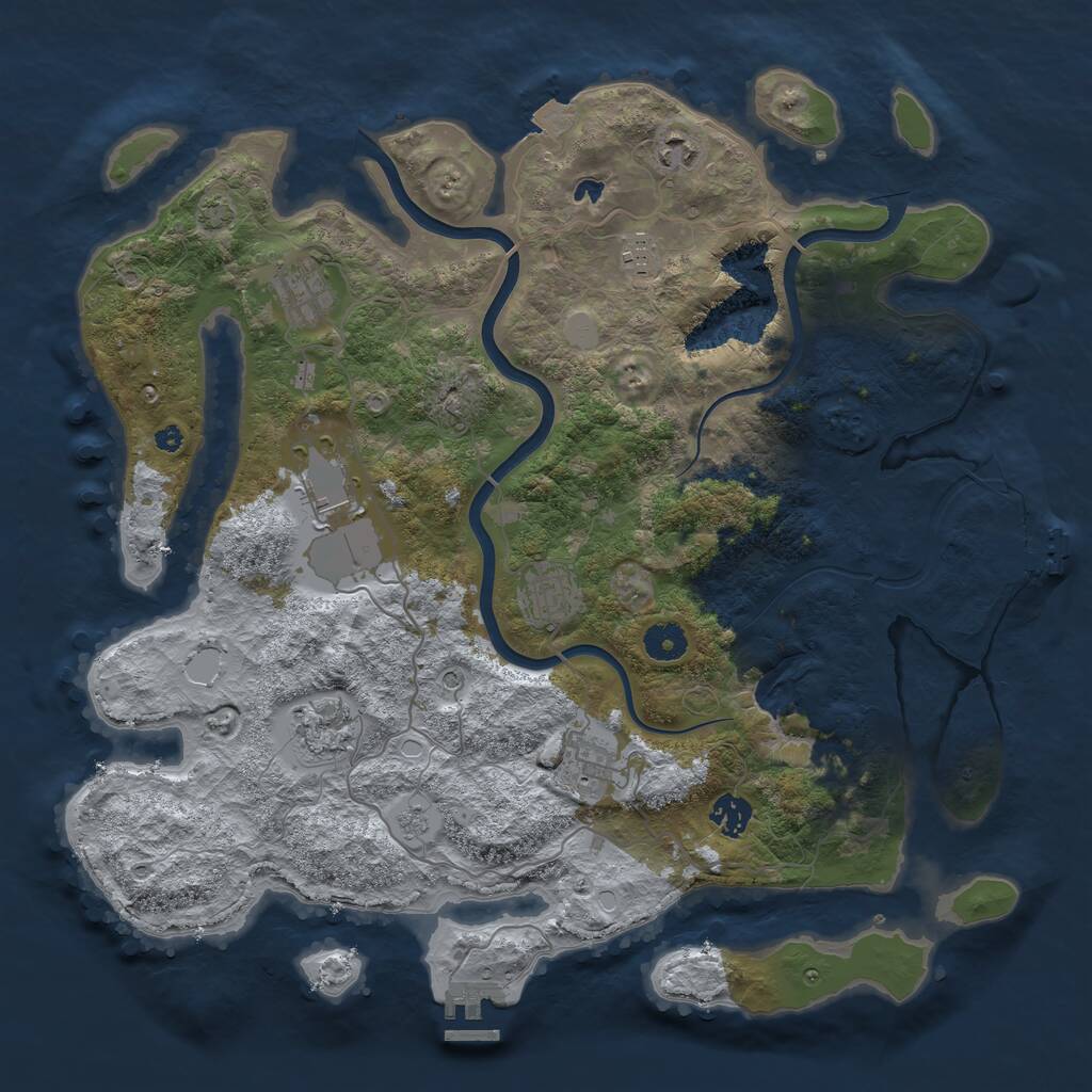 Rust Map: Procedural Map, Size: 4000, Seed: 52634152, 14 Monuments