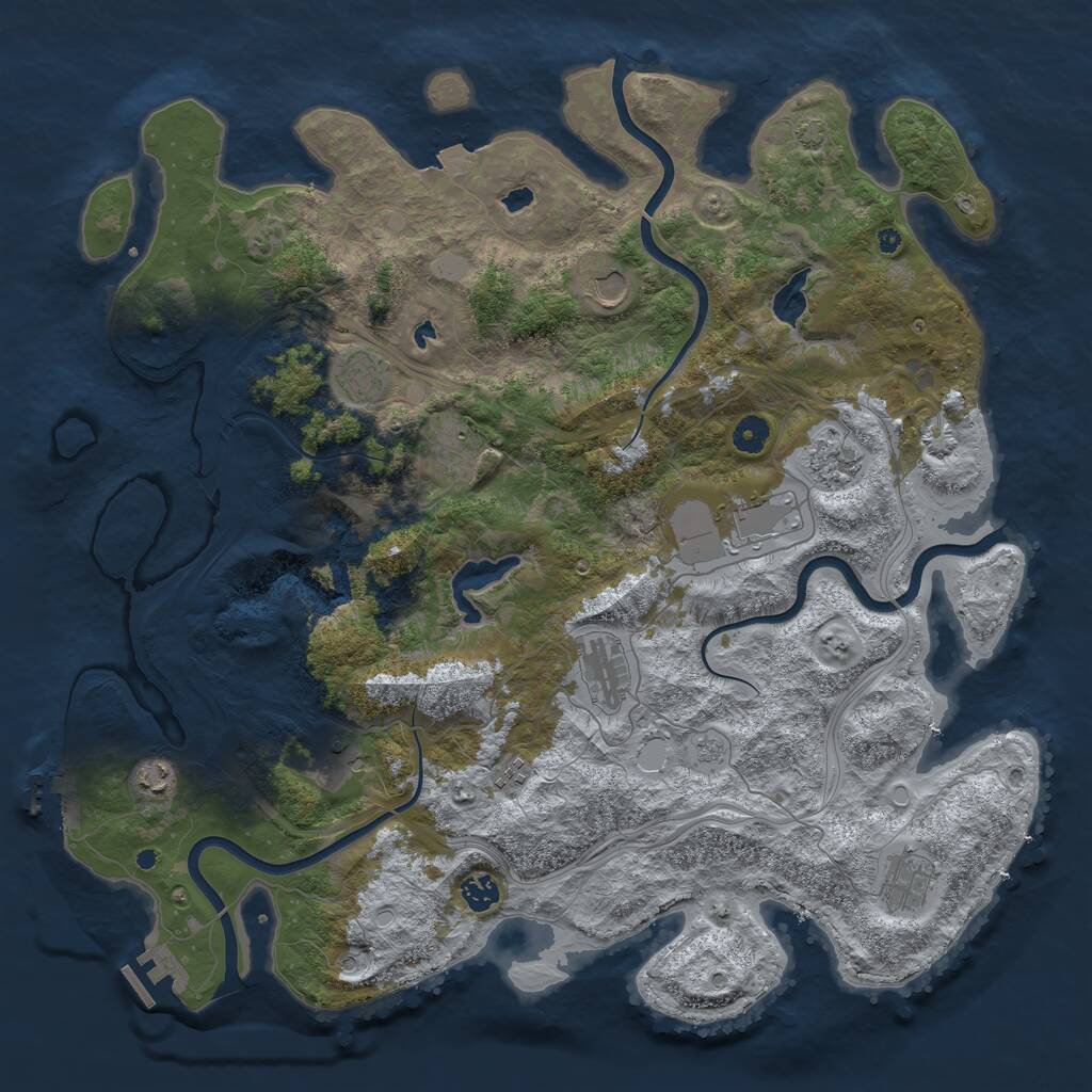 Rust Map: Procedural Map, Size: 4500, Seed: 620049897, 17 Monuments