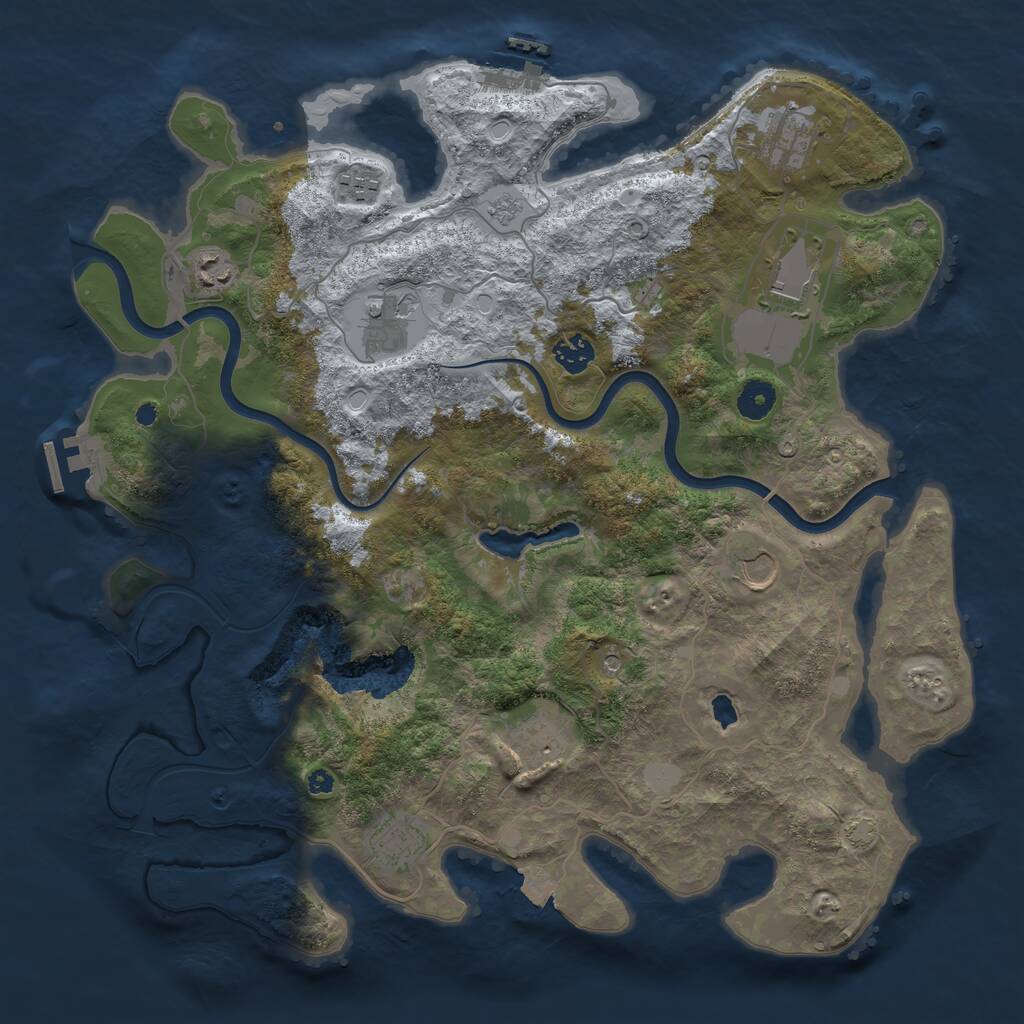 Rust Map: Procedural Map, Size: 4000, Seed: 104442735, 15 Monuments