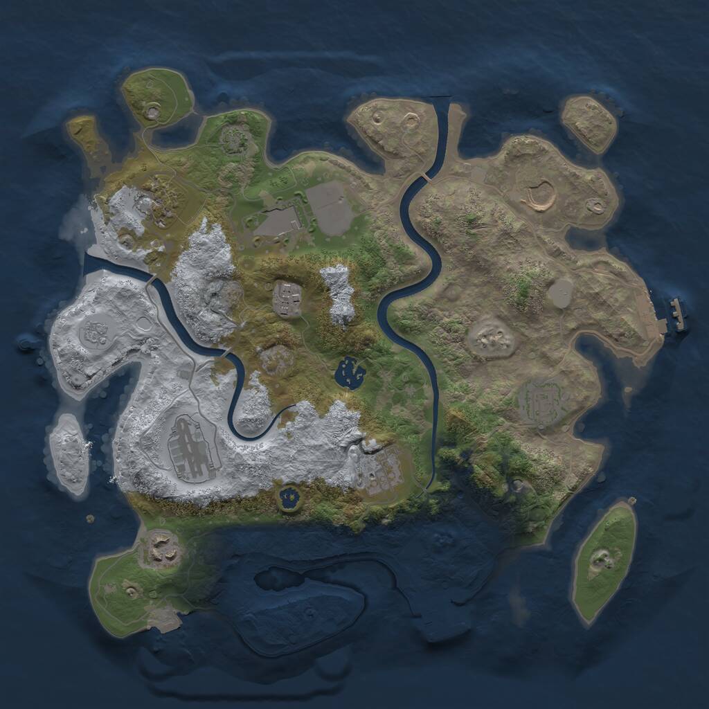 Rust Map: Procedural Map, Size: 3500, Seed: 84712420, 15 Monuments