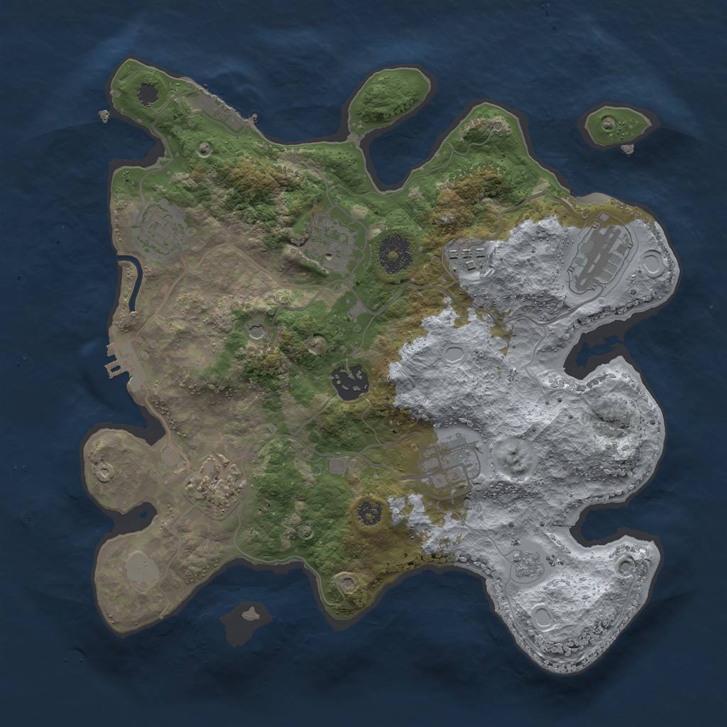 Rust Map: Procedural Map, Size: 3000, Seed: 1899429317, 16 Monuments