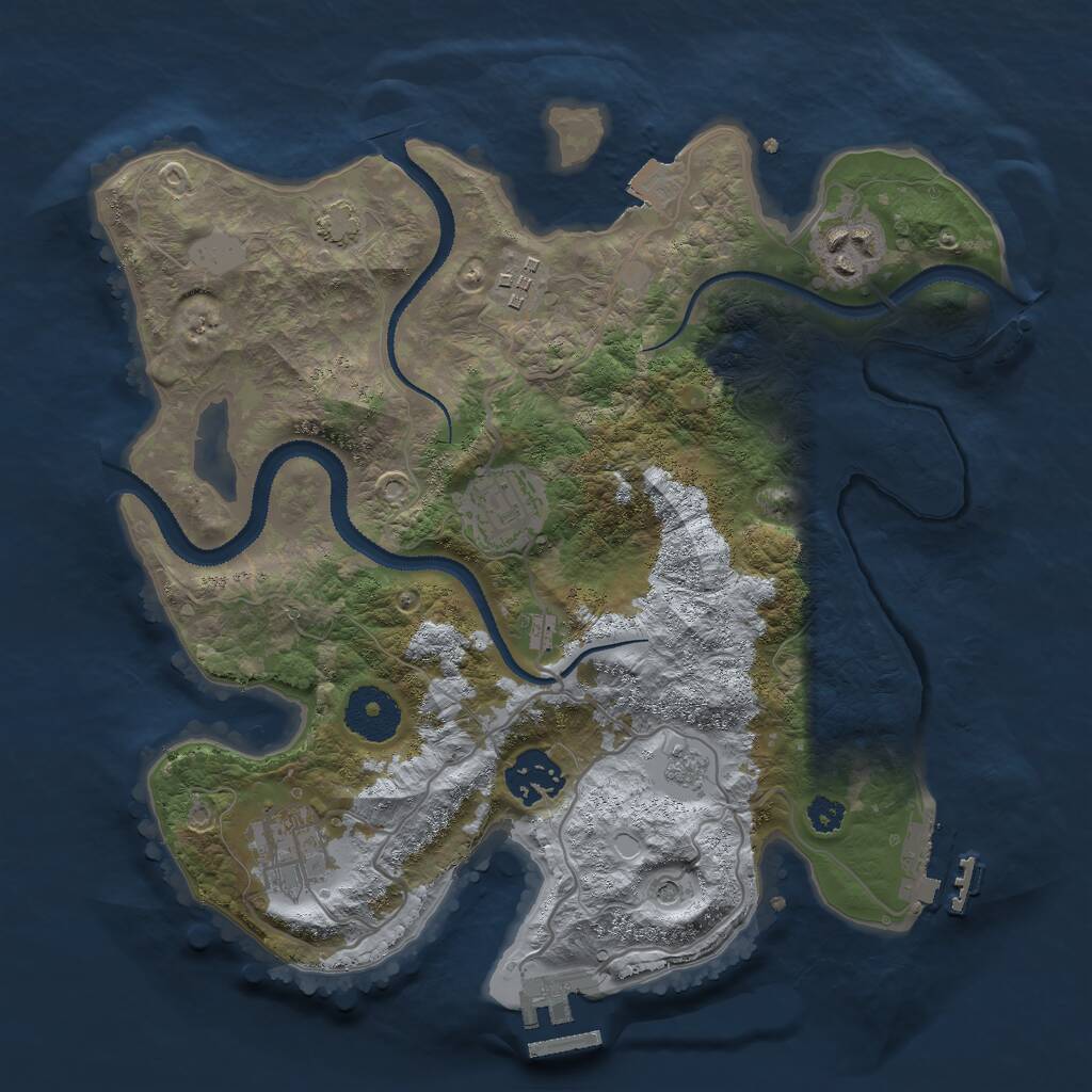 Rust Map: Procedural Map, Size: 3000, Seed: 4623150, 11 Monuments