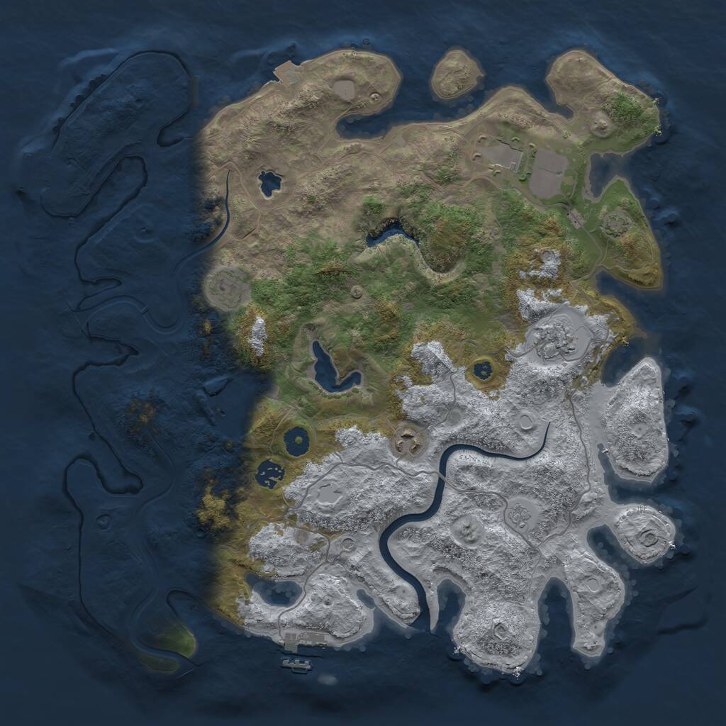 Rust Map: Procedural Map, Size: 4000, Seed: 63055039, 12 Monuments