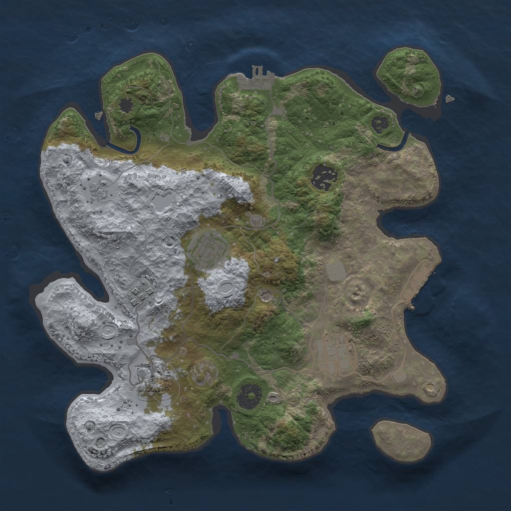Rust Map: Procedural Map, Size: 3000, Seed: 799994806, 14 Monuments
