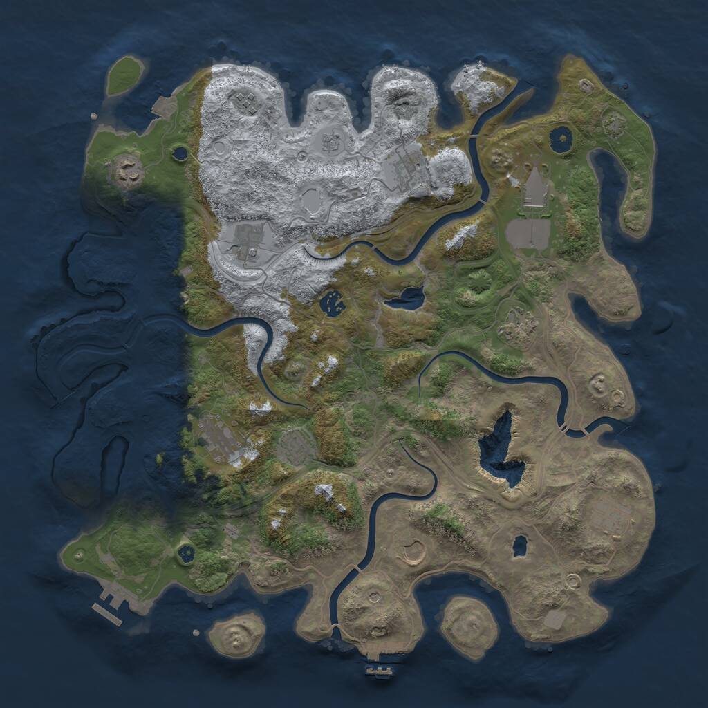 Rust Map: Procedural Map, Size: 4250, Seed: 1233561, 17 Monuments
