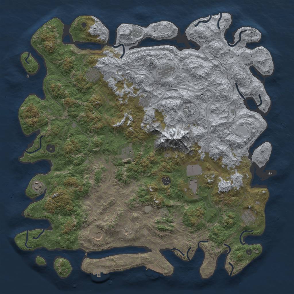 Rust Map: Procedural Map, Size: 5000, Seed: 658952, 20 Monuments