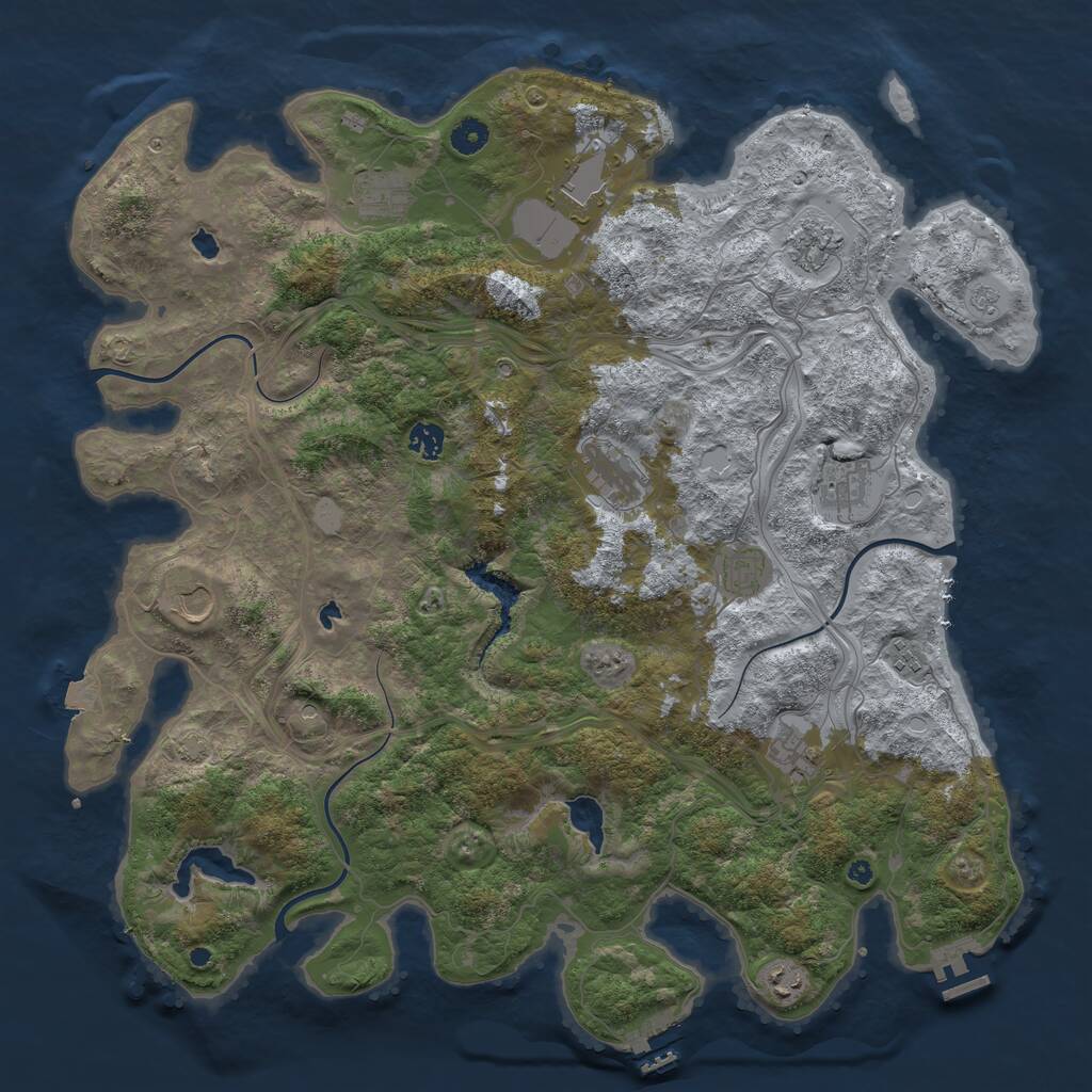 Rust Map: Procedural Map, Size: 4500, Seed: 3479127, 17 Monuments