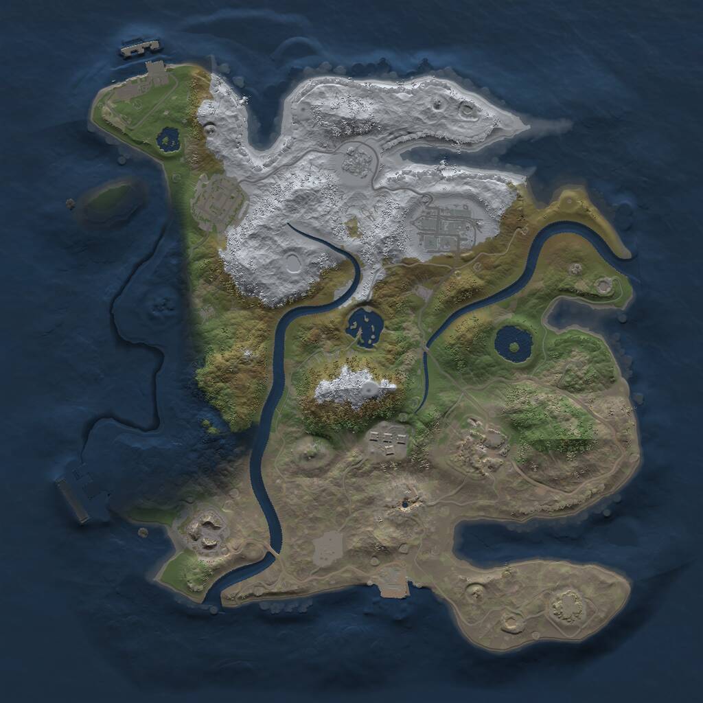 Rust Map: Procedural Map, Size: 2850, Seed: 119863589, 11 Monuments