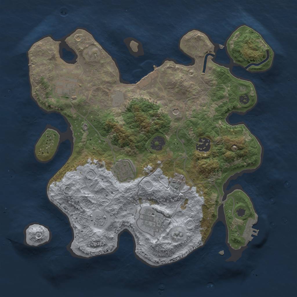 Rust Map: Procedural Map, Size: 3000, Seed: 74812, 14 Monuments
