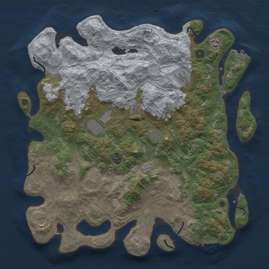 Rust Map: Procedural Map, Size: 4500, Seed: 1683594699, 19 Monuments