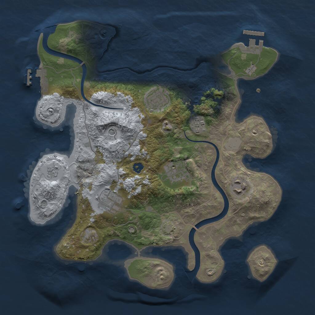 Rust Map: Procedural Map, Size: 3000, Seed: 1528580228, 11 Monuments