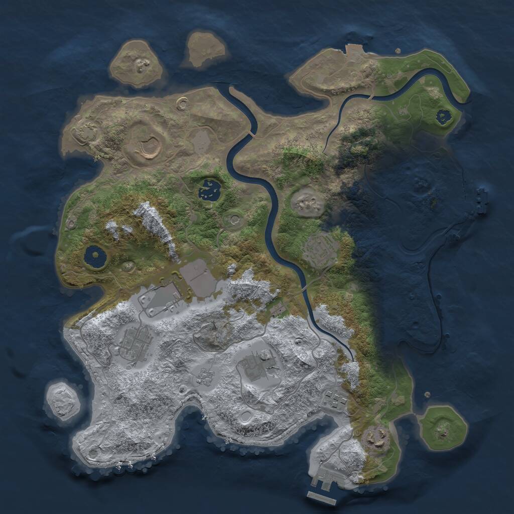 Rust Map: Procedural Map, Size: 3500, Seed: 24988463, 14 Monuments