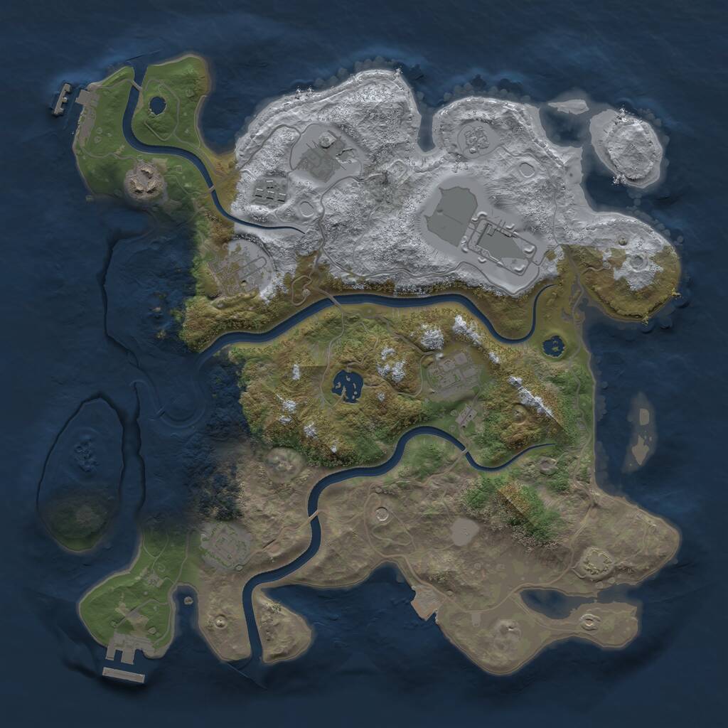 Rust Map: Procedural Map, Size: 3500, Seed: 81906723, 14 Monuments