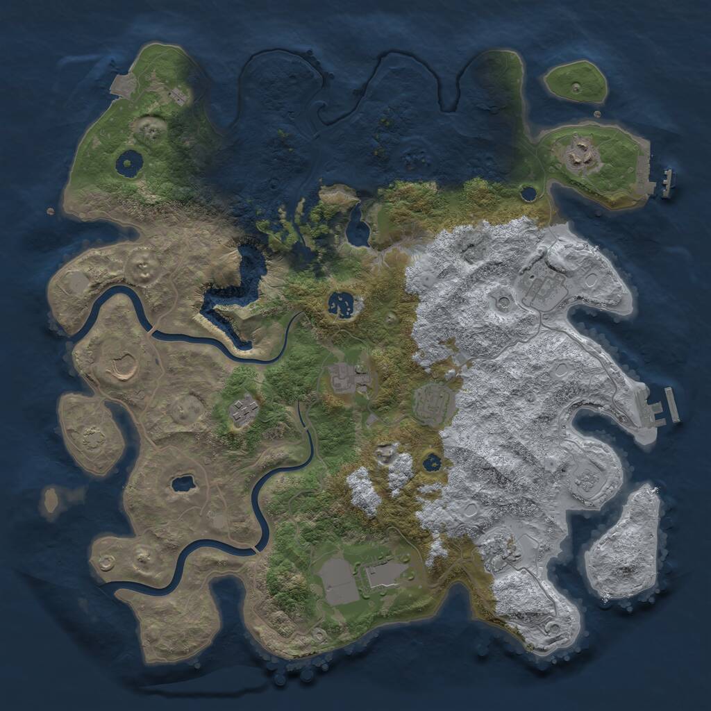Rust Map: Procedural Map, Size: 4000, Seed: 5536, 15 Monuments