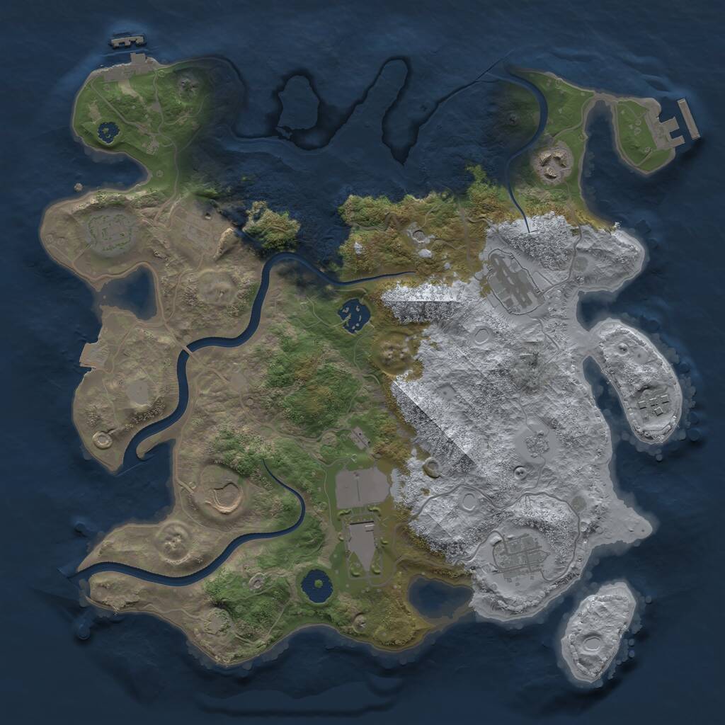 Rust Map: Procedural Map, Size: 3500, Seed: 66048653, 15 Monuments