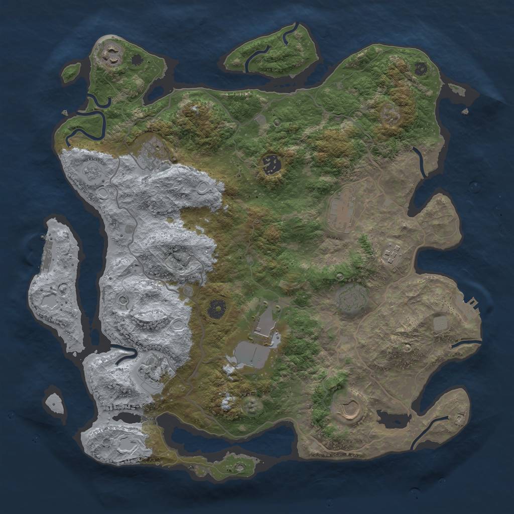 Rust Map: Procedural Map, Size: 4000, Seed: 365135254, 18 Monuments