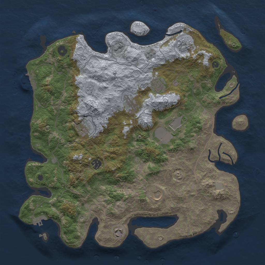Rust Map: Procedural Map, Size: 4000, Seed: 45678959, 18 Monuments