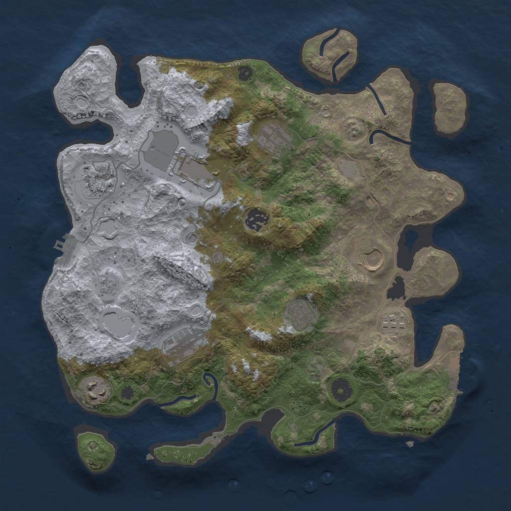 Rust Map: Procedural Map, Size: 3500, Seed: 87931889, 18 Monuments