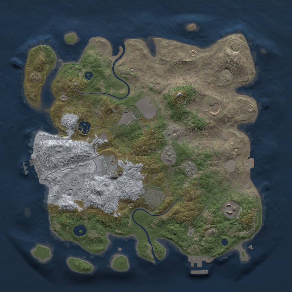 Rust Map: Procedural Map, Size: 3500, Seed: 31705835, 12 Monuments