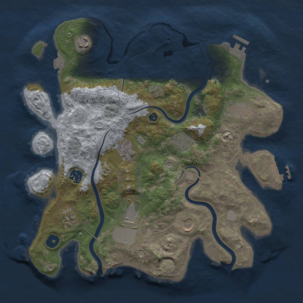 Rust Map: Procedural Map, Size: 3500, Seed: 60197084, 15 Monuments