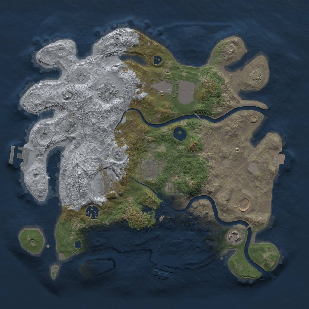 Rust Map: Procedural Map, Size: 3500, Seed: 96425031, 14 Monuments