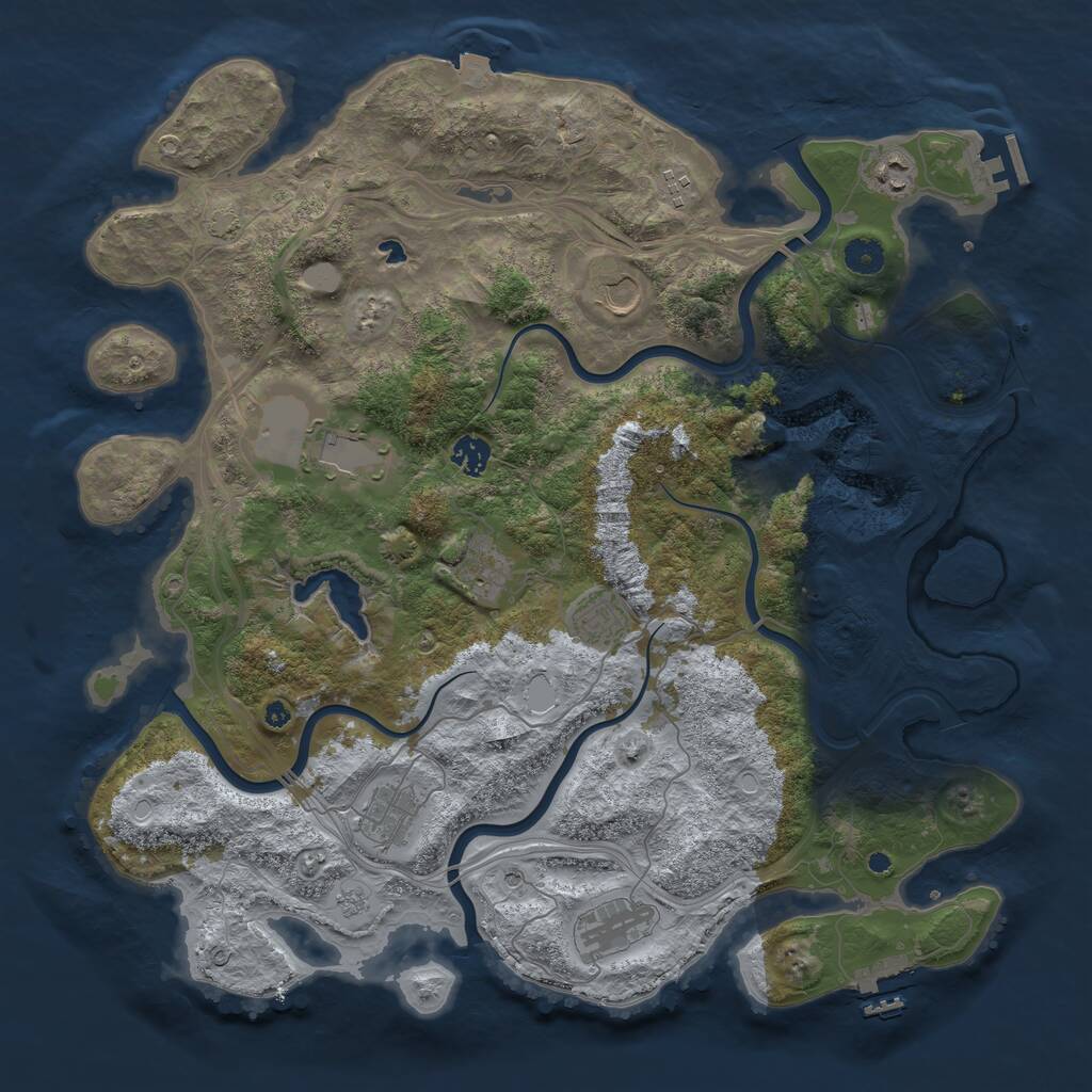 Rust Map: Procedural Map, Size: 4250, Seed: 764825151, 15 Monuments