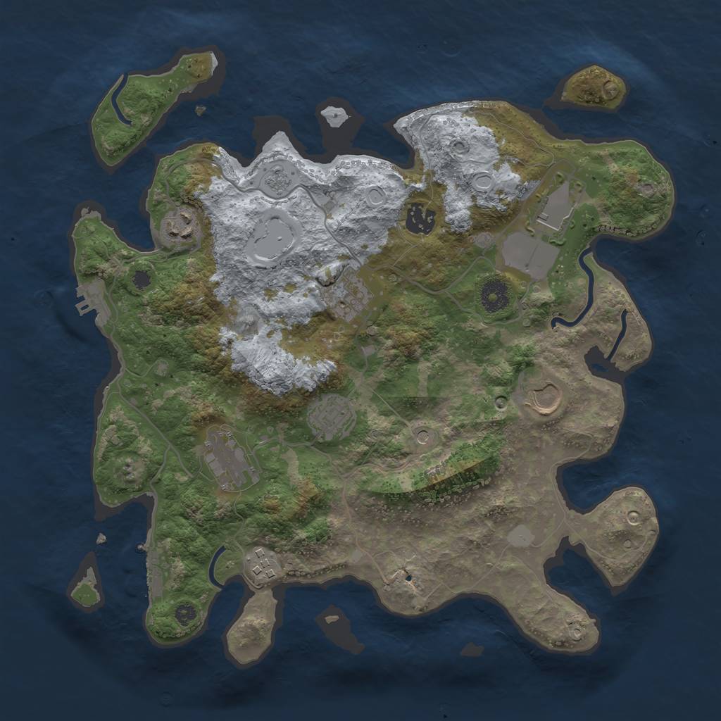 Rust Map: Procedural Map, Size: 3500, Seed: 19657740, 17 Monuments