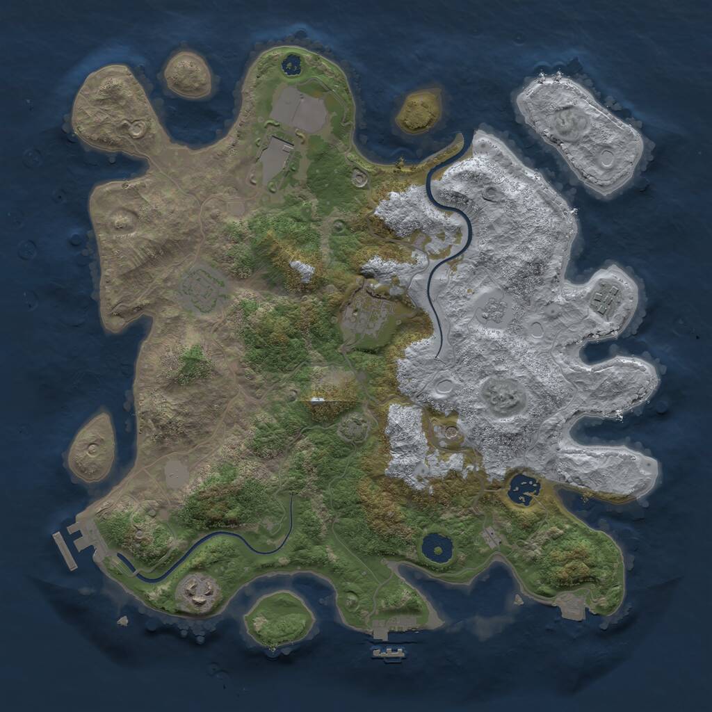 Rust Map: Procedural Map, Size: 3500, Seed: 91832844, 12 Monuments