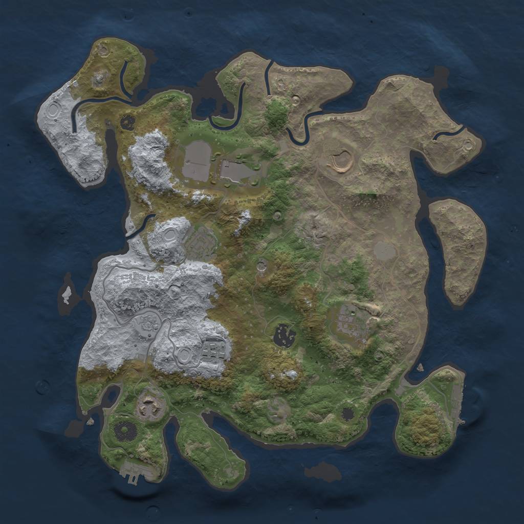 Rust Map: Procedural Map, Size: 3500, Seed: 21294798, 16 Monuments