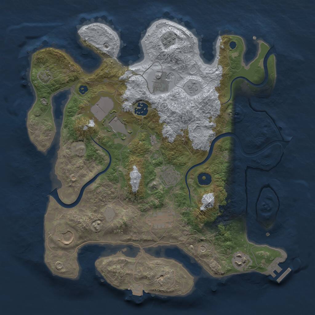 Rust Map: Procedural Map, Size: 3500, Seed: 23759805, 13 Monuments