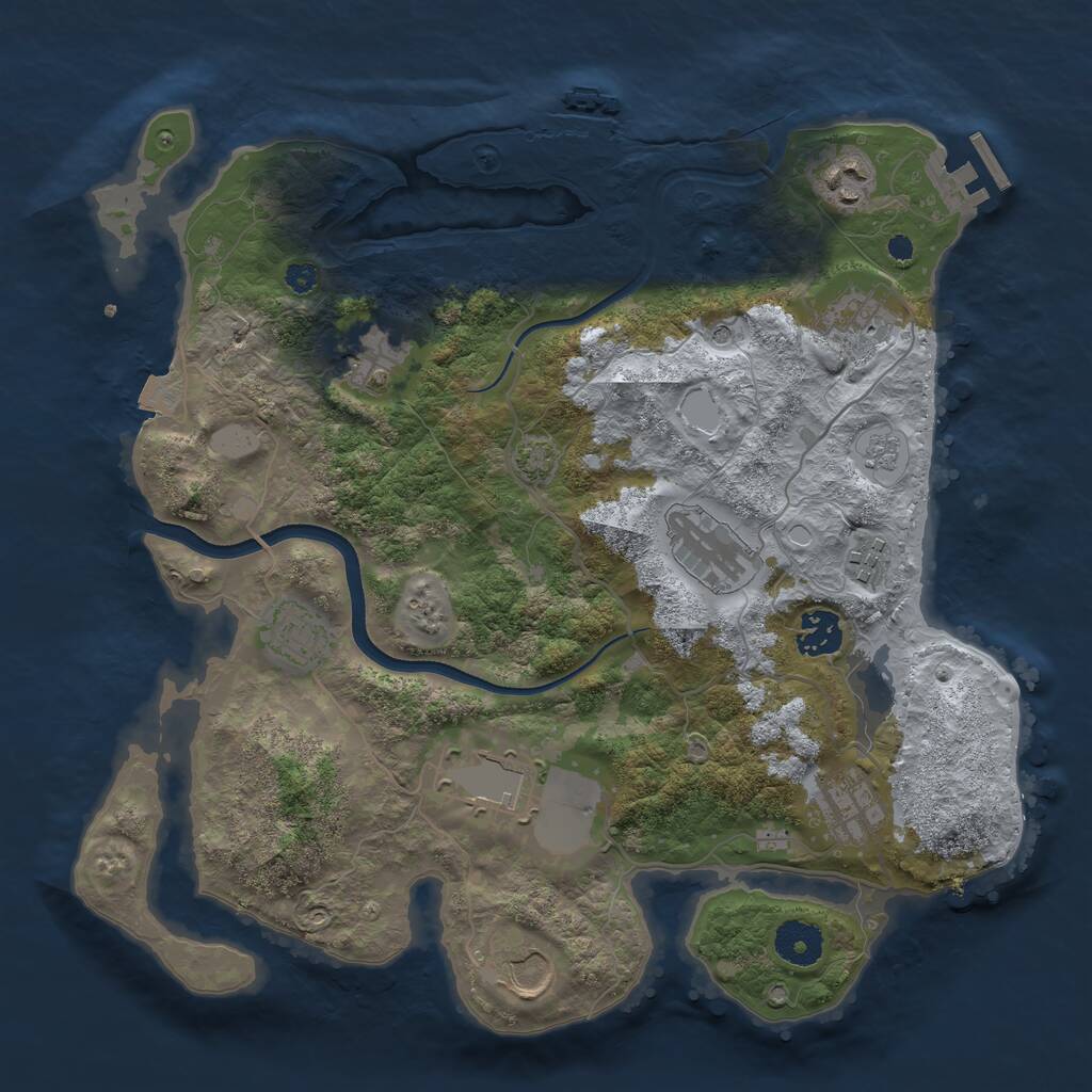 Rust Map: Procedural Map, Size: 3500, Seed: 6349617, 16 Monuments